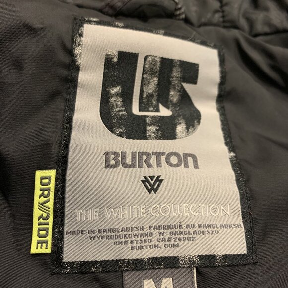 Burton Dryride Men's Medium M Snowboard Jacket The White Collection Full Zip - Picture 3 of 8